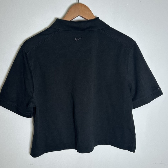 Nike Dri-FIT Cropped‎ Polo Shirt Black Loose Fit DC3426-010 Womens Size M - Picture 4 of 9